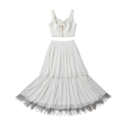 Conjunto Nupcial Cordoba Courtyard Ensemble | Dos Piezas de Seda y Gasa Inspiradas en los Patios de Andalucía