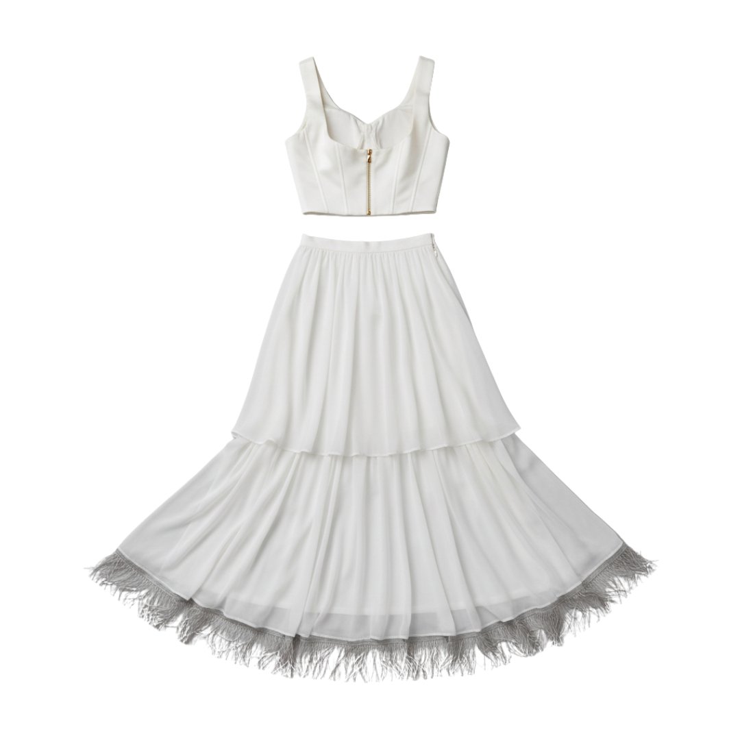 Conjunto Nupcial Cordoba Courtyard Ensemble Dos Piezas de Seda y Gasa Inspiradas en los Patios de Andalucía (1)