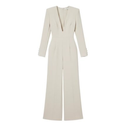 Mono de Novia Moderno Alhambra Ascent Jumpsuit | Crepé Mate con Detalles Arquitectónicos y Elegancia Atemporal