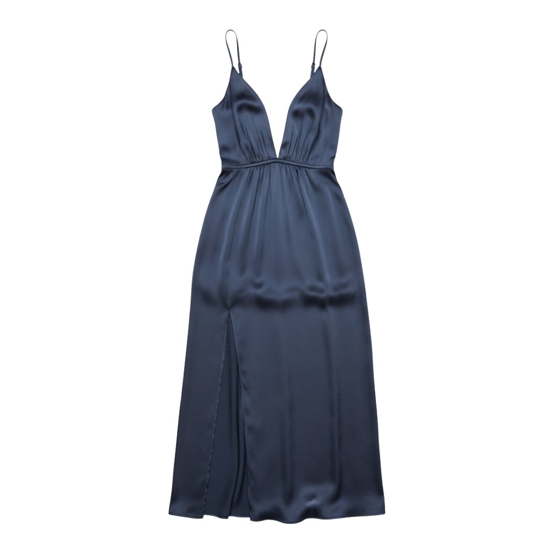 Vestido Sierra Nocturne Dress Crepé de Seda Lavada con Caída Líquida y Elegancia Nocturna