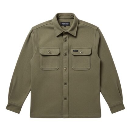 Fenvro Sobrecamisa de Franela de Algodón Orgánico con Botones a Presión